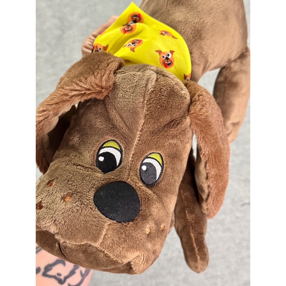 Basic Fun Pound Puppies Maverick Brown Plush Dog Yellow Bandana 17 inch 2023